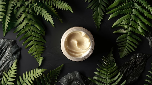 Natural Beauty Cream with Fern Leaves