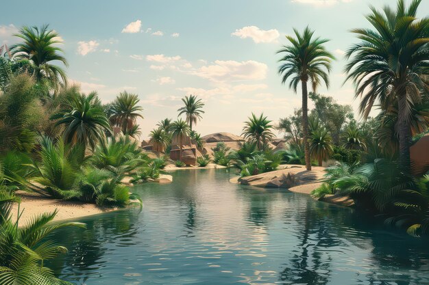 Photo natural beauty desert oasis