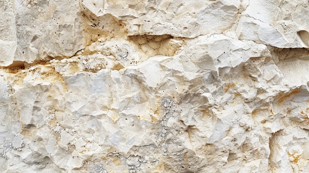 Photo natural beige limestone texture with bird on rock wall texture