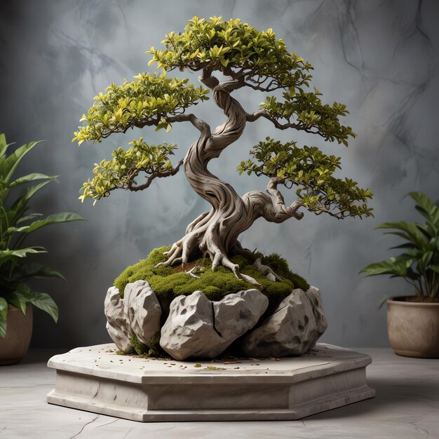 Photo natural bonsai decoration interior