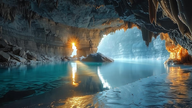 Natural Cave Wonder Dramatic Light Show