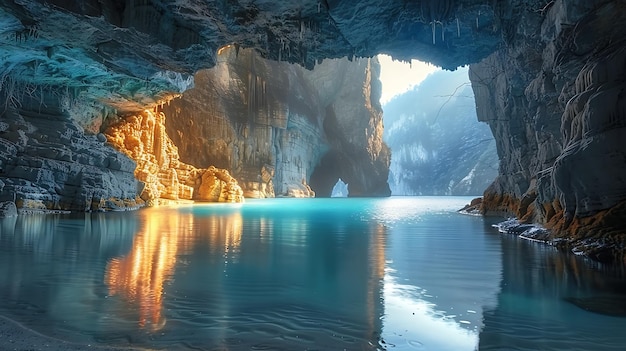 Natural Cave Wonder Dramatic Light Show