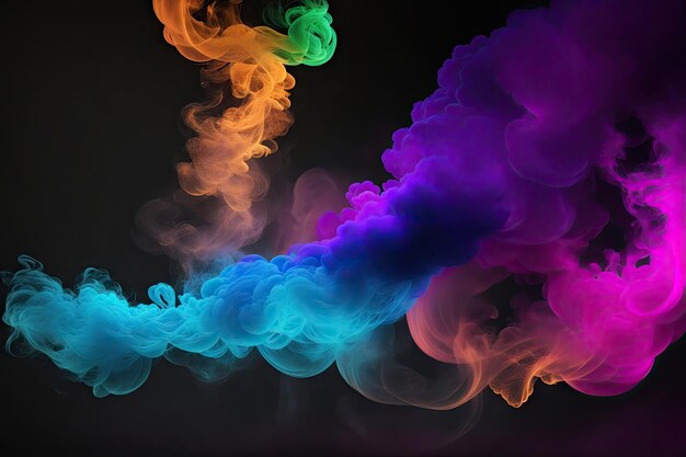 Natural colored symmetrical smoke cloud turbulence abstract background ai generative