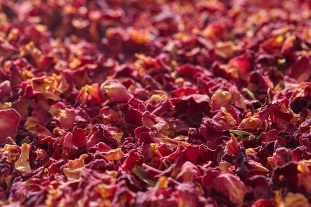 Natural dried pink rose petals