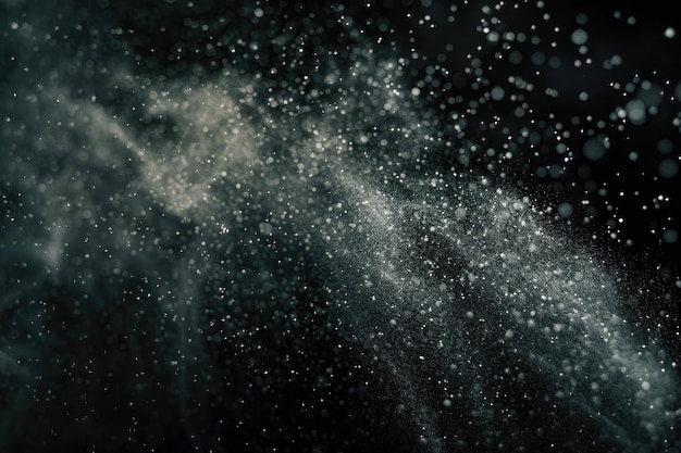 Photo natural dust particles flow in air on black background