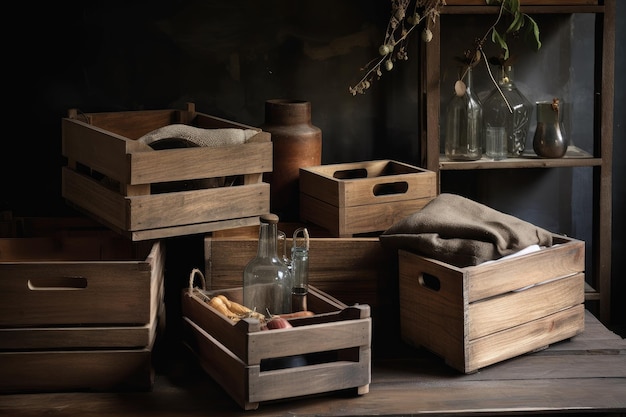 Natural and ecofriendly storage solutions made from reclaimed materials created with generative ai