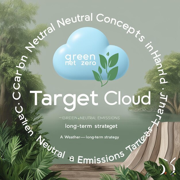 Photo natural environment and carbon neutral in hand for net zero emissions targets weatherneutral longterm strategy target cloud in green net zero