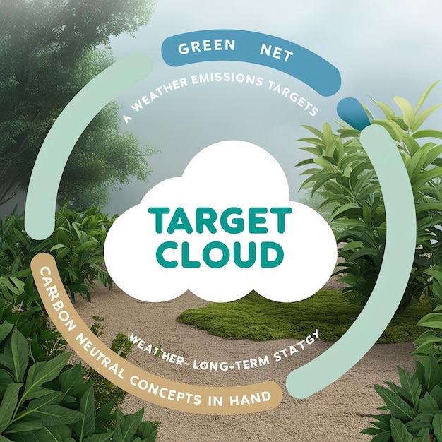 Photo natural environment and carbon neutral in hand for net zero emissions targets weatherneutral longterm strategy target cloud in green net zero