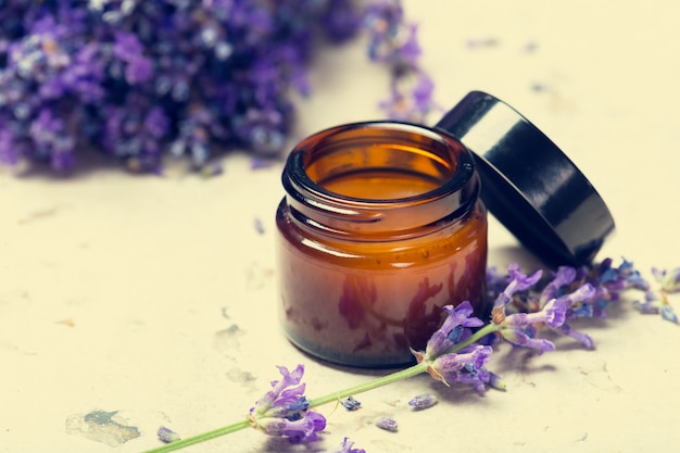 Natural facial cream with lavender