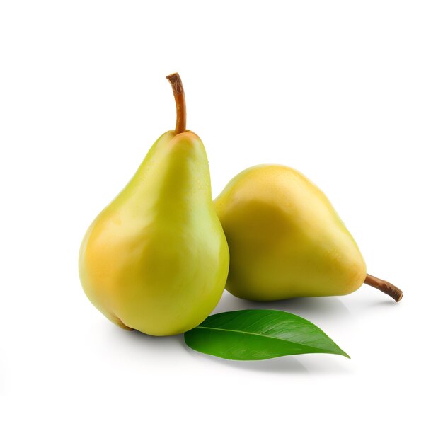 Natural and Fresh Pears isolated on white background