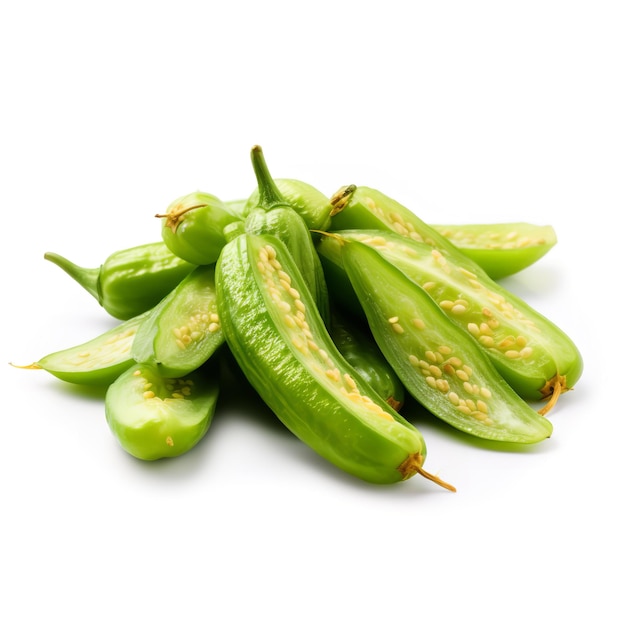 Photo natural and fresh pepino dried isolated on white background