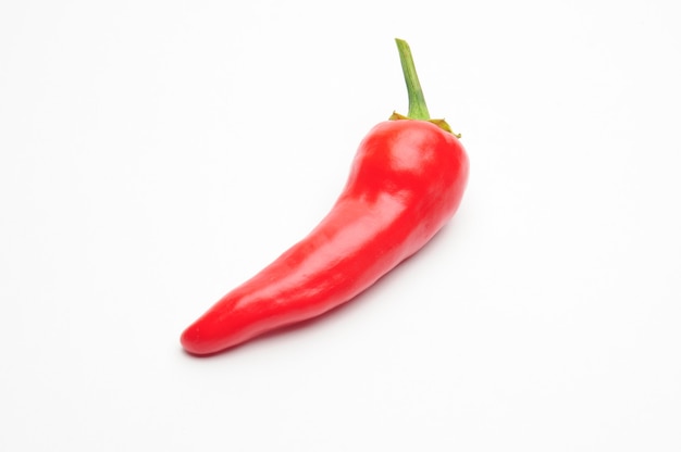 Natural hot pepper on isolated white