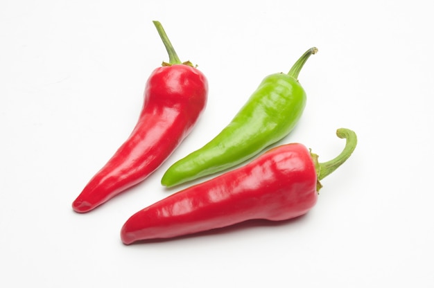 Natural hot pepper on white