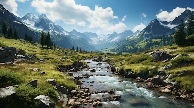 Natural landscape in the mountains