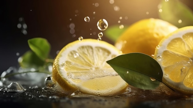 Natural lemonade background Illustration AI Generative