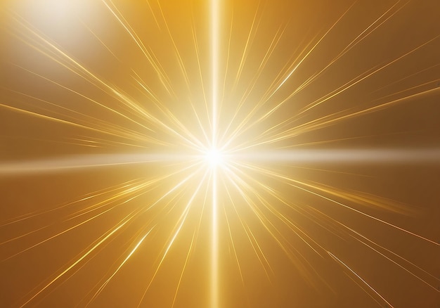 Natural light lens flare psd on gold background sun ray effect