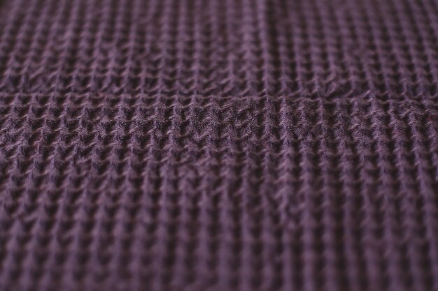 Photo natural linen material violet towel pattern background