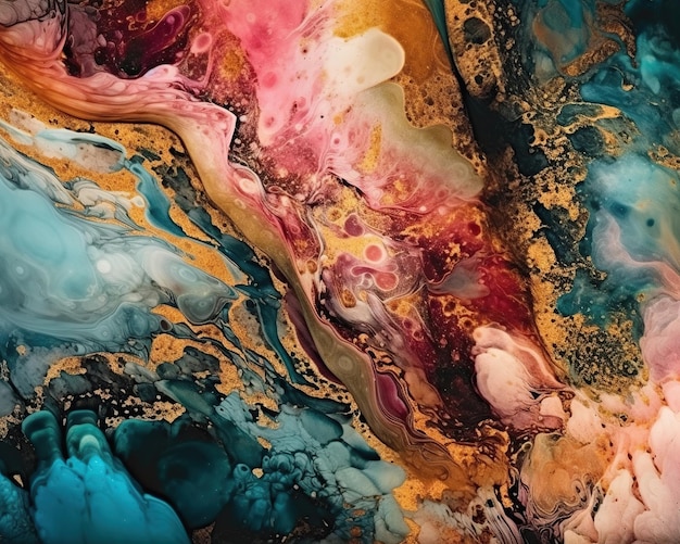 Natural luxury abstract fluid art painting in alcohol ink technique Abstract background