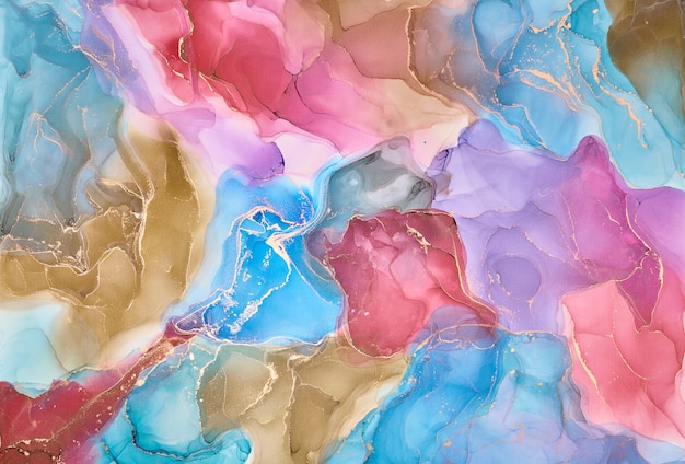 Natural  luxury abstract fluid art painting in alcohol ink technique