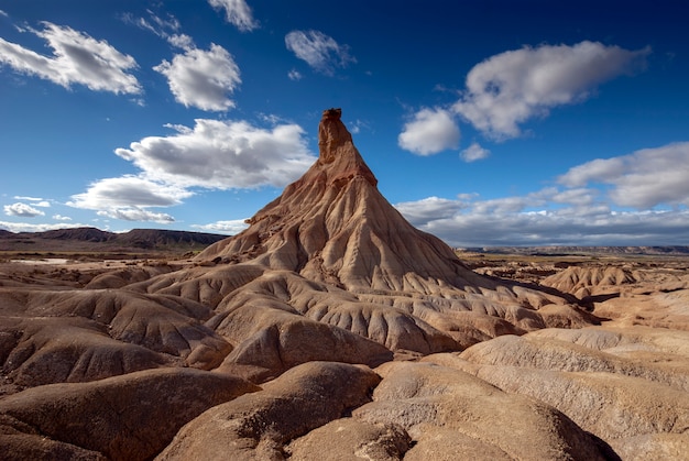 Natural monument in one of the largest deserts in Europe. Bardenas reales. Navarra Spain