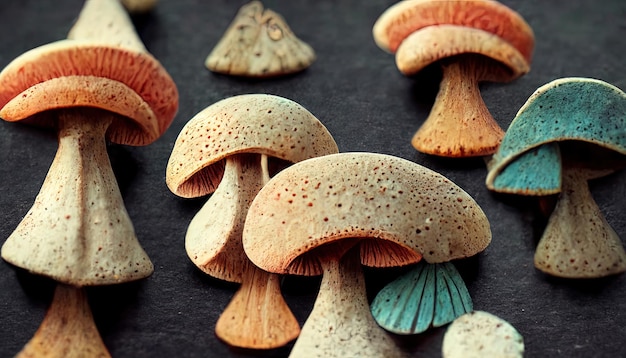 Natural mushroom caps