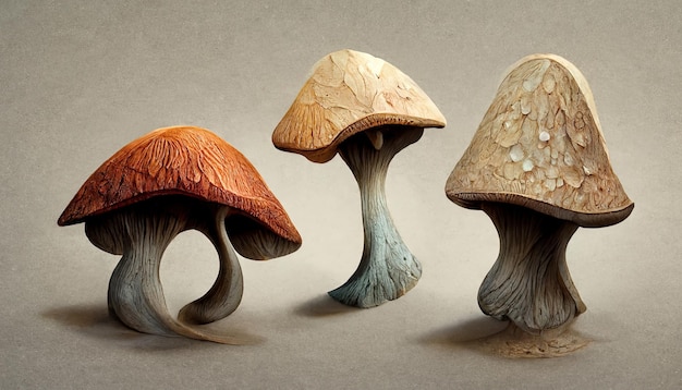 Natural mushroom caps