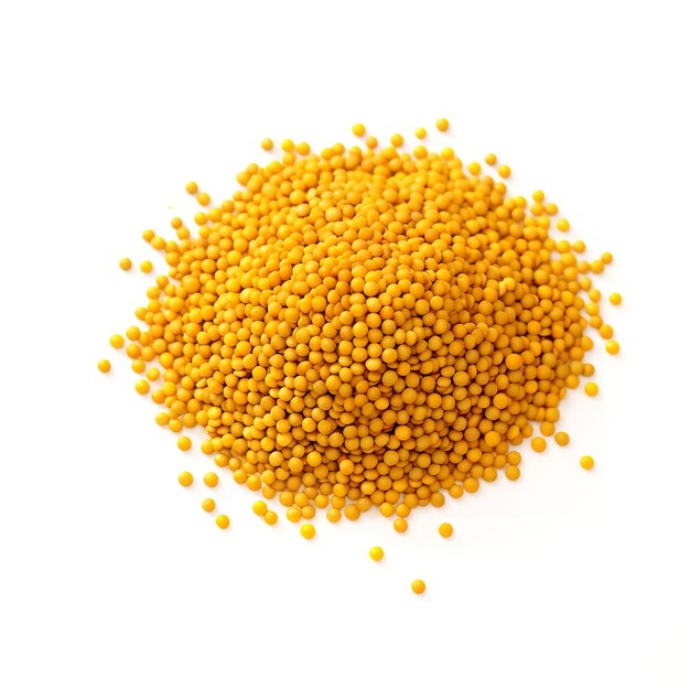 Natural Mustard Seeds isolated on white background