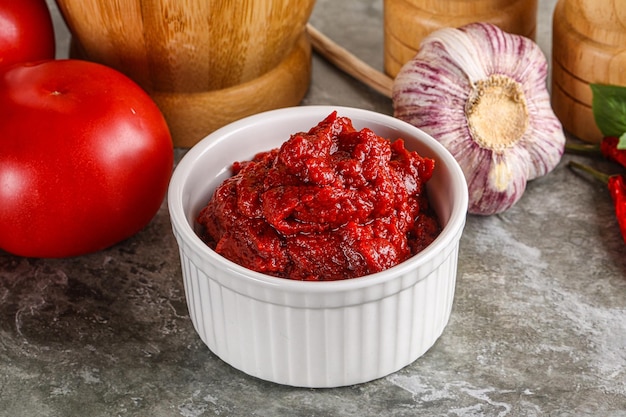 Natural organic red tomato paste