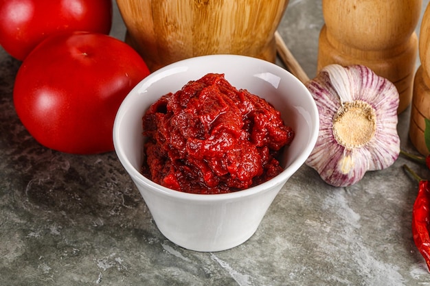 Natural organic red tomato paste