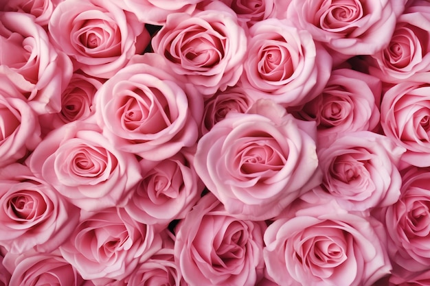 Natural pink roses background Generative AI