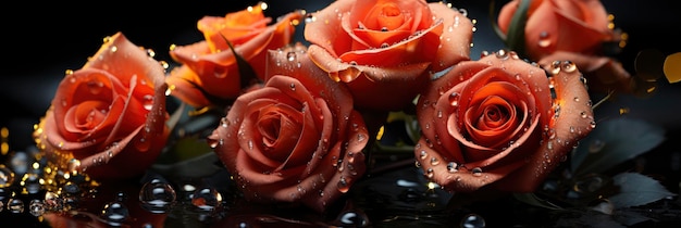 Natural red roses background