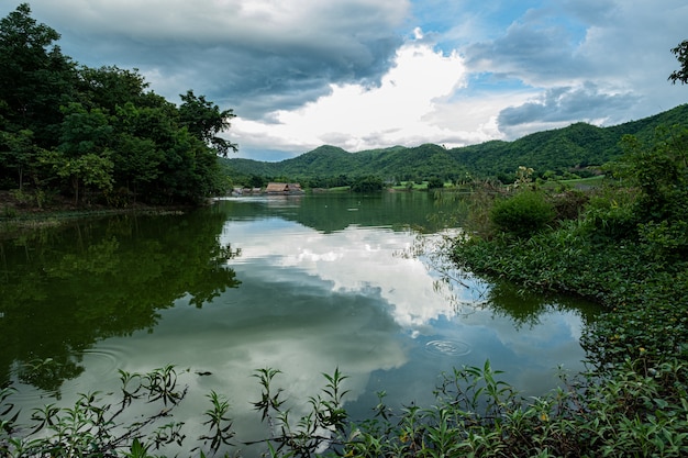 Natural reservoir in the mountains