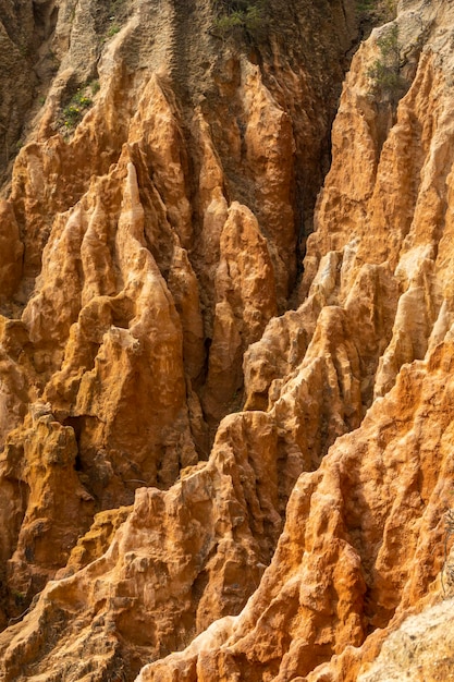 Natural sand formed by erosion of the elements