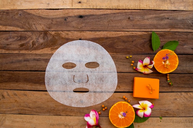 natural sheet mask with soap health care for skin face extract orange