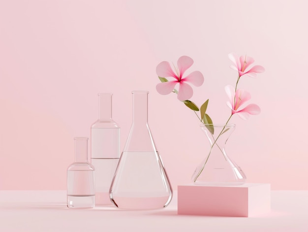 Natural skin care beauty products Laboratory and development concept