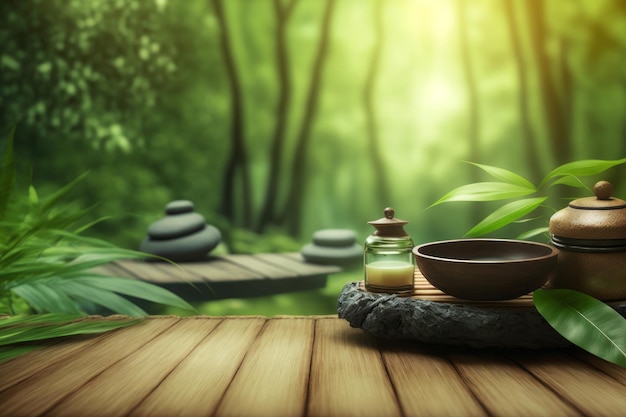 Natural spa background Illustration AI Generative