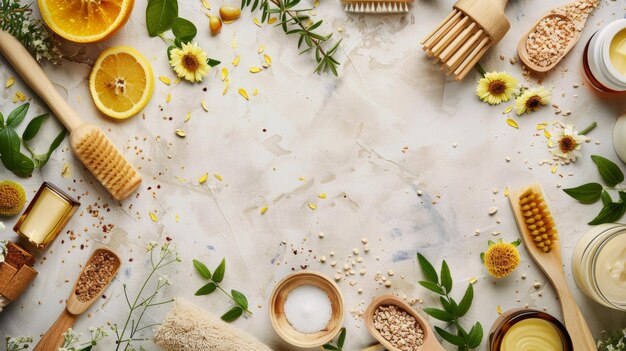 Natural Spa Products with Citrus and Herbs