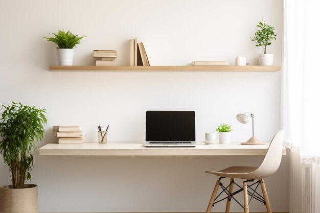 Natural Sunlight Illuminating a Minimalistic Contemporary Workspace with Copyspace