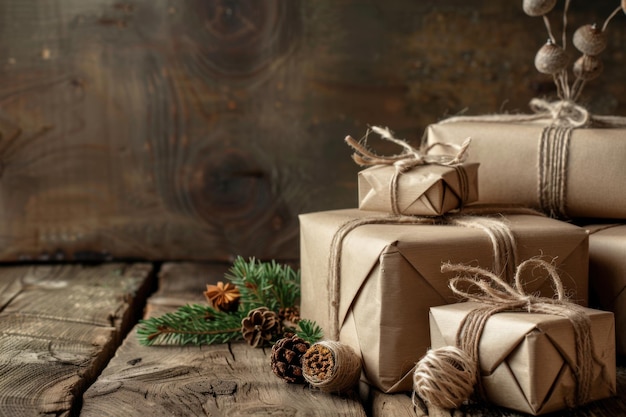 Photo natural and sustainable christmas packaging ideas