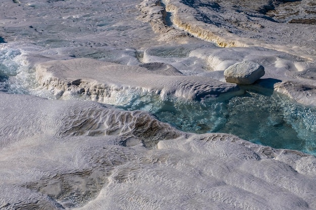 Natural travertine pools in Pamukkale Pamukkale Turkey