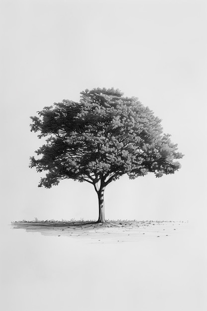 Photo natural tree sketch with minimalist stylization