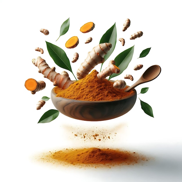 Natural Turmeric on White Background PNG amp JPG Free Download