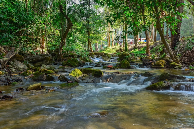 Natural water stream from a high peak.