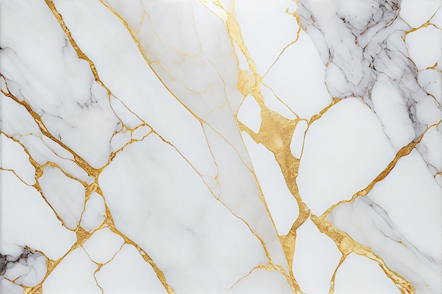 Natural White and Gold marble texture for skin tile wallpaper luxurious background Creative Stone ceramic art wall interiors design Generative AI