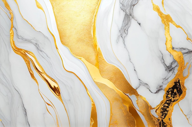 Natural White and Gold marble texture for skin tile wallpaper luxurious background Creative Stone ceramic art wall interiors design Generative AI