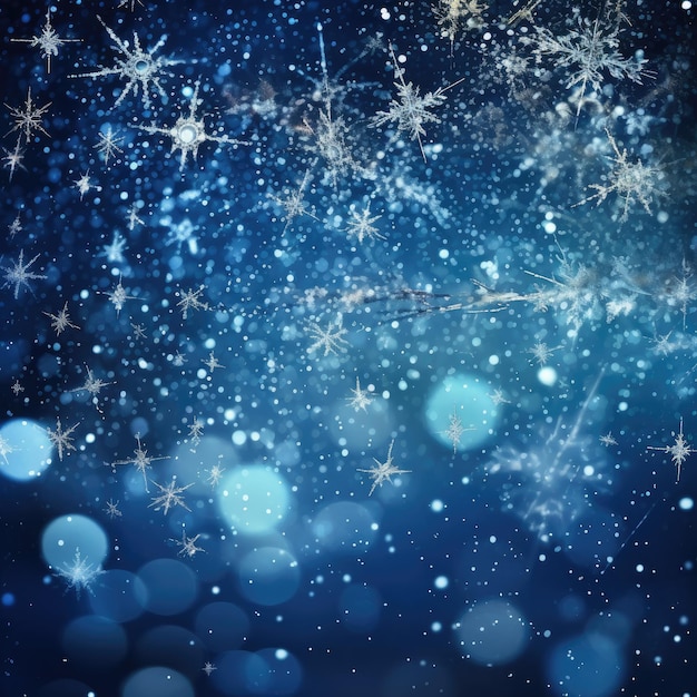 Natural winter Christmas background with sky snowfall snowflakes snowdrifts