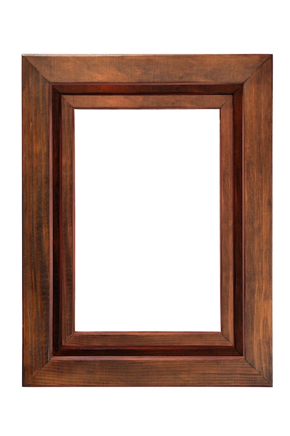 Natural Wood Frame Element on White Background