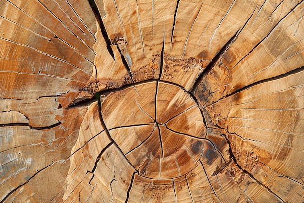 Photo a natural wood texture closeup with split crack