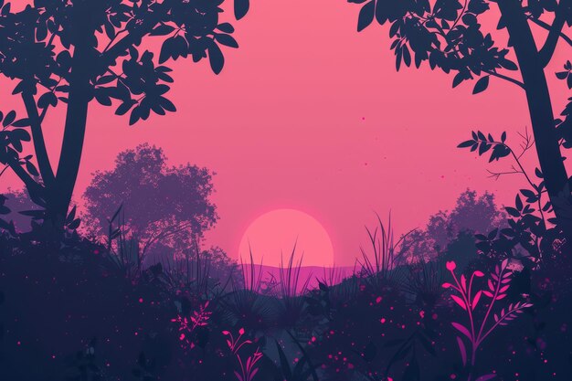 Nature Anime illustration landscape background