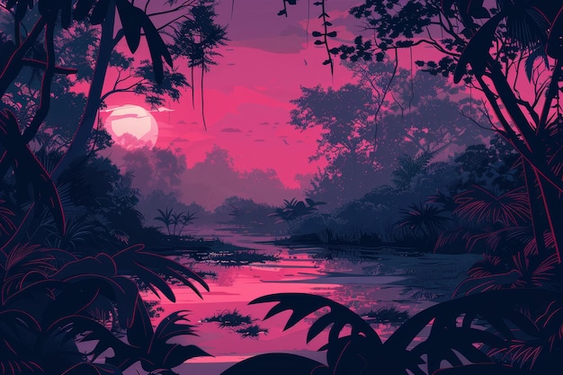 Nature Anime illustration landscape background